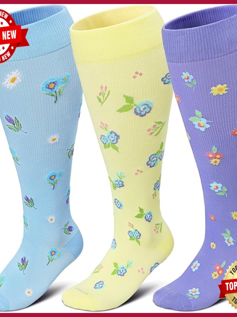 Plus Size Wide Calf Compression Socks 1520 Mmhg Knee High